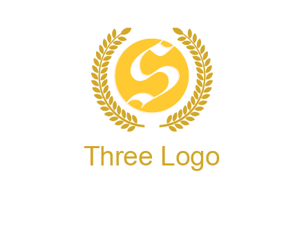 Letter s inside the circle with olive leafs logo