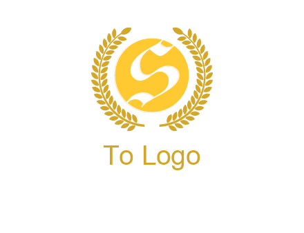 Letter s inside the circle with olive leafs logo