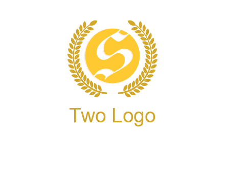Letter s inside the circle with olive leafs logo