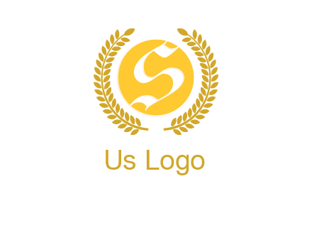 Letter s inside the circle with olive leafs logo
