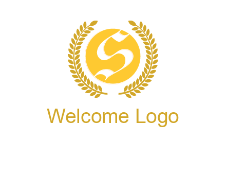 Letter s inside the circle with olive leafs logo