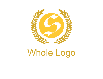 Letter s inside the circle with olive leafs logo