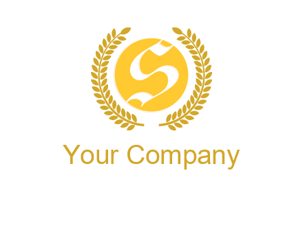 Letter s inside the circle with olive leafs logo
