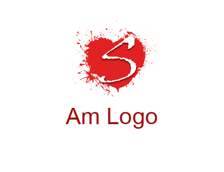 letter s inside the heart splash logo