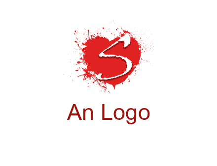 letter s inside the heart splash logo