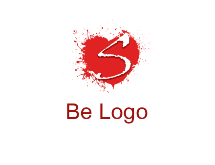 letter s inside the heart splash logo