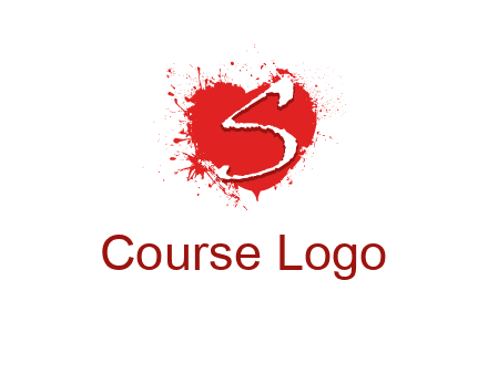 letter s inside the heart splash logo