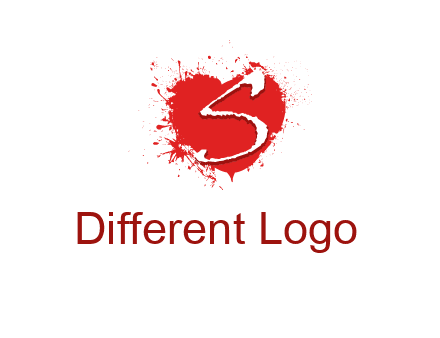 letter s inside the heart splash logo