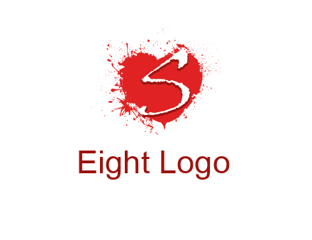 letter s inside the heart splash logo