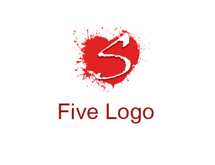 letter s inside the heart splash logo