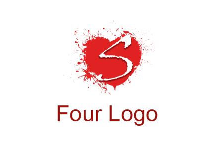 letter s inside the heart splash logo
