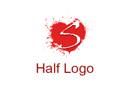 letter s inside the heart splash logo