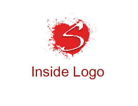 letter s inside the heart splash logo