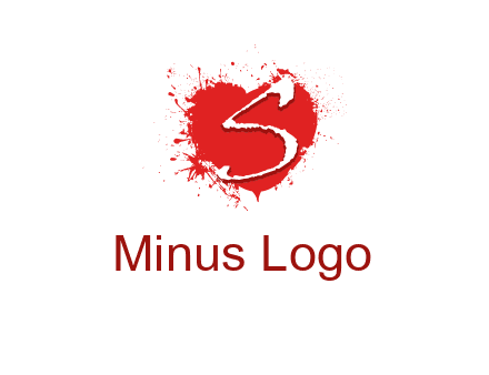 letter s inside the heart splash logo