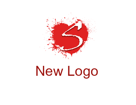 letter s inside the heart splash logo