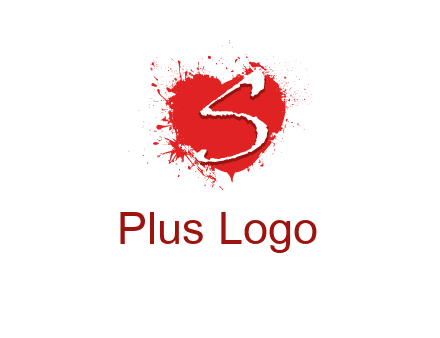 letter s inside the heart splash logo