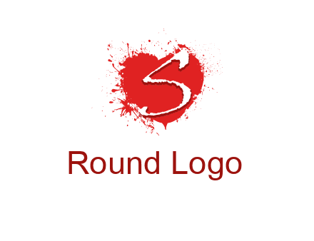 letter s inside the heart splash logo