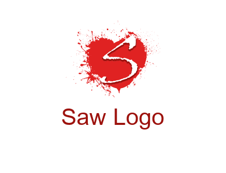 letter s inside the heart splash logo