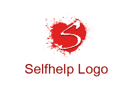 letter s inside the heart splash logo