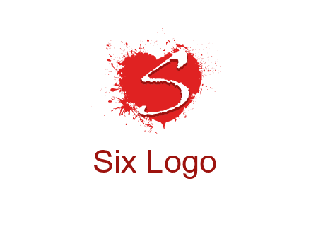 letter s inside the heart splash logo