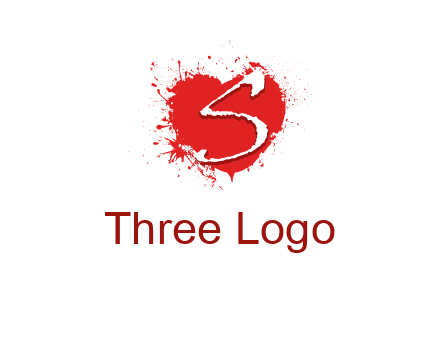 letter s inside the heart splash logo