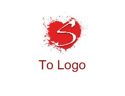 letter s inside the heart splash logo