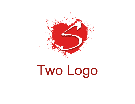 letter s inside the heart splash logo