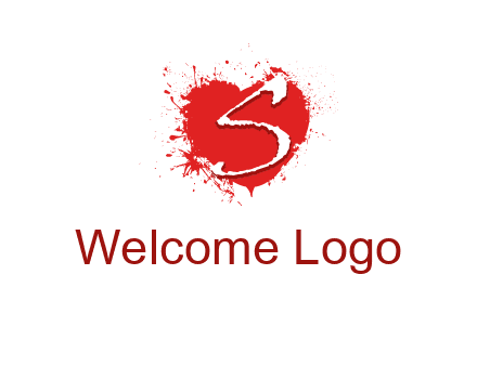 letter s inside the heart splash logo