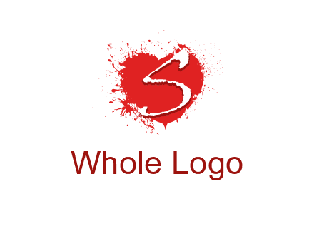 letter s inside the heart splash logo