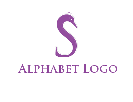 swan forming the letter s  graphic