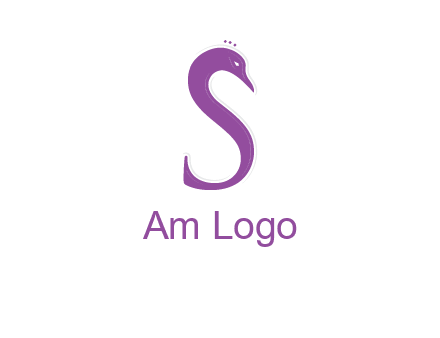 swan forming the letter s  graphic