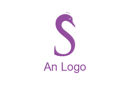 swan forming the letter s  graphic