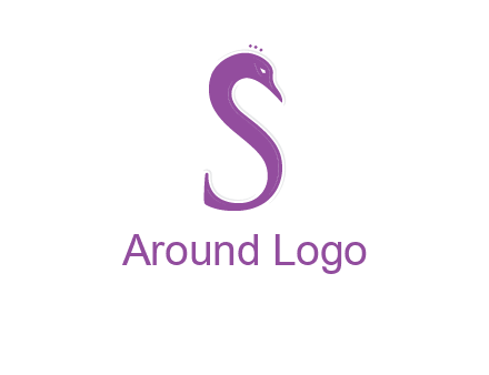 swan forming the letter s  graphic