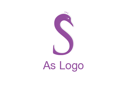 swan forming the letter s  graphic