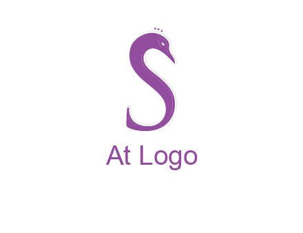 swan forming the letter s  graphic