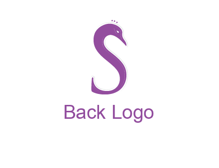 swan forming the letter s  graphic