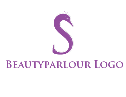 swan forming the letter s  graphic