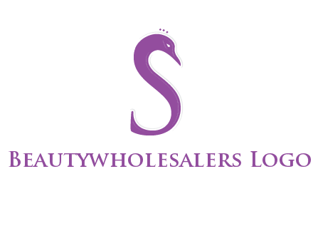 swan forming the letter s  graphic
