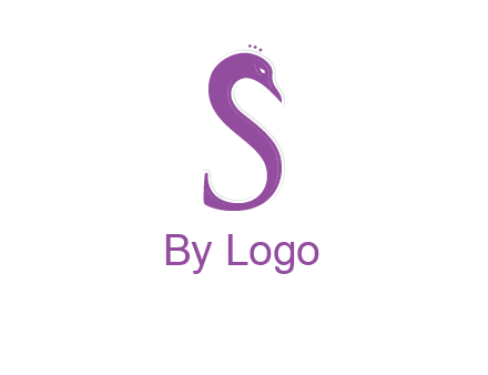 swan forming the letter s  graphic