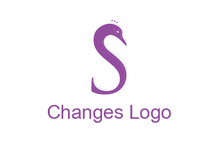 swan forming the letter s  graphic