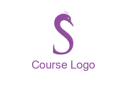 swan forming the letter s  graphic