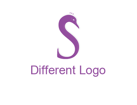 swan forming the letter s  graphic
