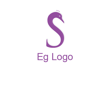 swan forming the letter s  graphic
