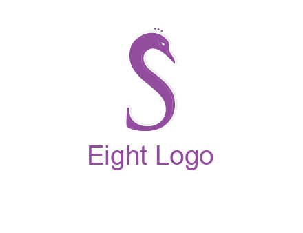 swan forming the letter s  graphic