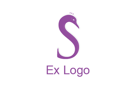 swan forming the letter s  graphic