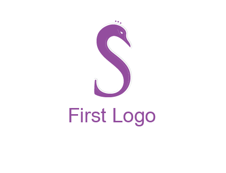 swan forming the letter s  graphic