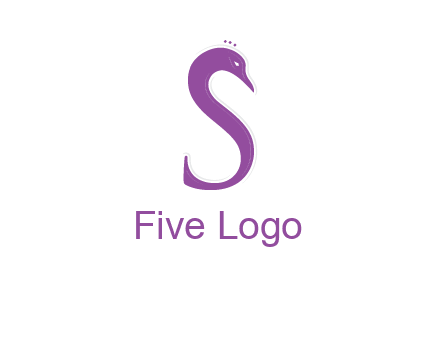 swan forming the letter s  graphic