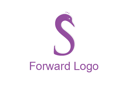 swan forming the letter s  graphic