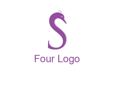swan forming the letter s  graphic