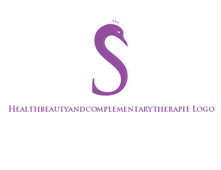 swan forming the letter s  graphic